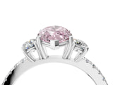 White gold Three-Stone Fancy Pink Marquise Cut Cut Diamond Pavé Band with Prong Setting_41