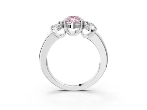White gold Three-Stone Fancy Pink Marquise Cut Cut Diamond Ring with Channel Set Band and Four-Prong Setting_3