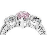 White gold Three-Stone Fancy Pink Marquise Cut Cut Diamond Ring with Channel-Set Band and Prong Setting_4
