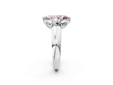 White gold Three-Stone Fancy Pink Marquise Cut Cut Diamond Ring with Prong Setting and Classic Band_2