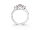 White gold Three-Stone Fancy Pink Marquise Cut Cut Diamond Ring with Prong Setting and Classic Band_3