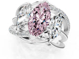 White gold Three-Stone Fancy Pink Marquise Cut Cut Diamond Split Shank Prong Set Ring_13