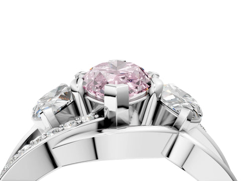 White gold Three-Stone Fancy Pink Marquise Cut Cut Diamond Split Shank Prong Set Ring_16