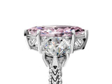 White gold Three-Stone Fancy Pink Marquise Cut Cut Milgrain Band Prong Setting Ring_5