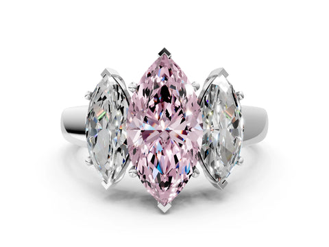 White gold Three-Stone Fancy Pink Marquise Cut Cut Solitaire Ring with Classic Prong Setting_12
