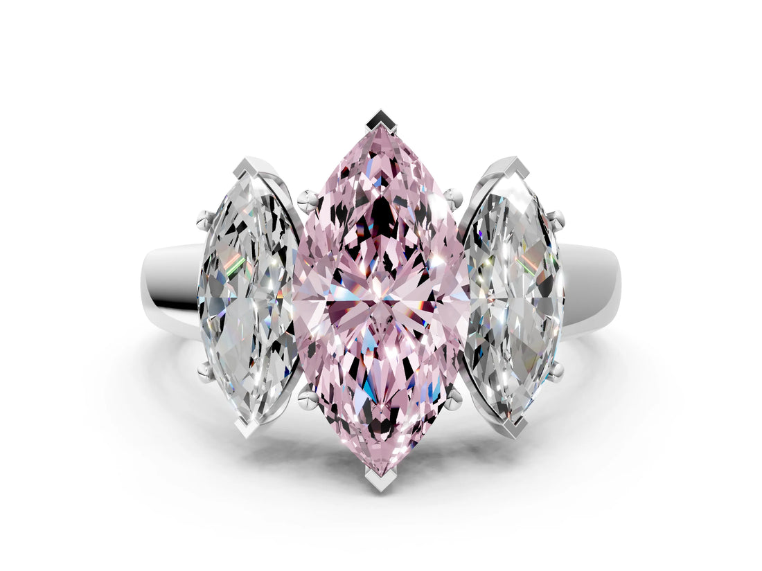 White gold Three-Stone Fancy Pink Marquise Cut Cut Solitaire Ring with Classic Prong Setting_12