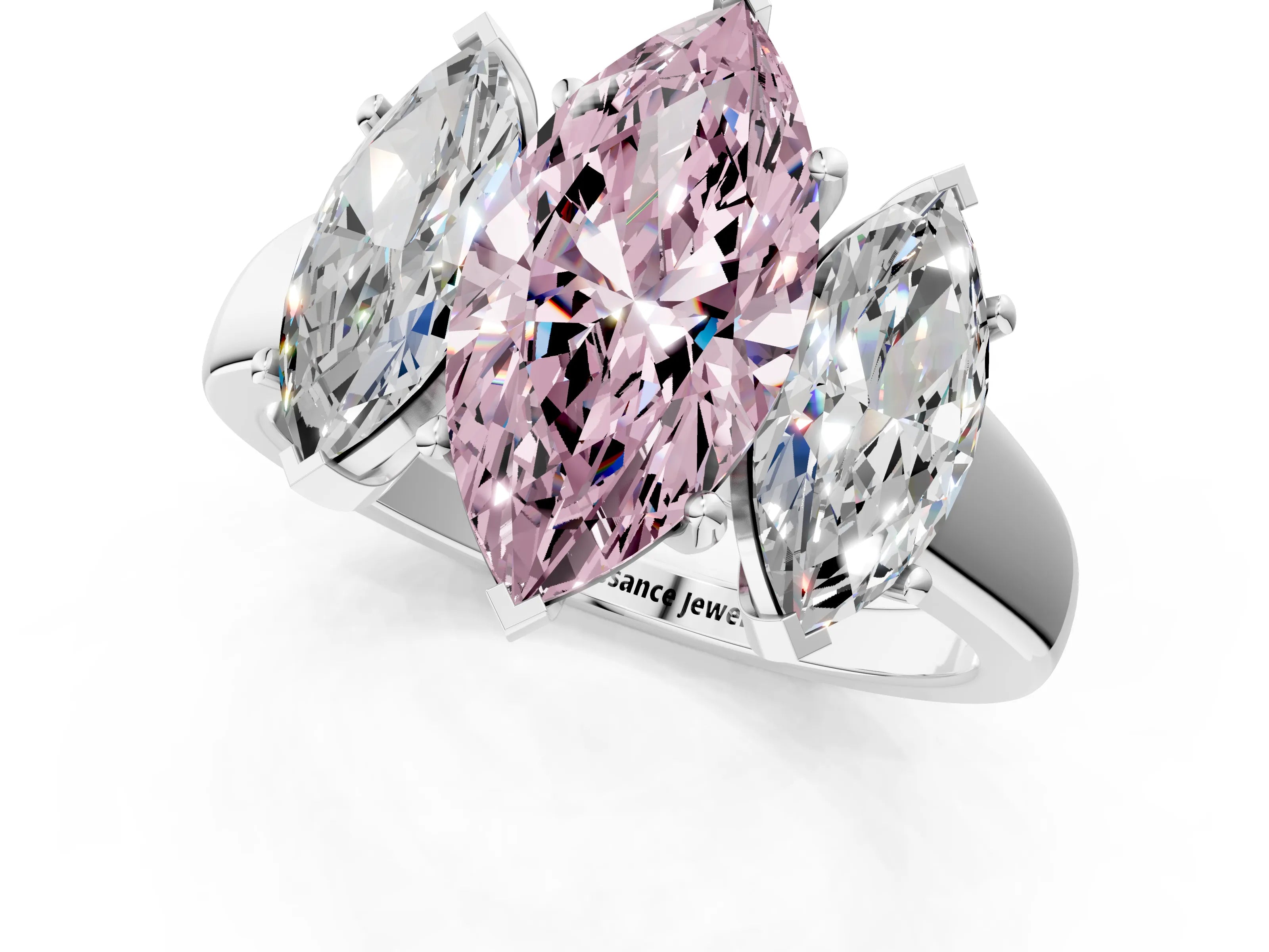 White gold Three-Stone Fancy Pink Marquise Cut Cut Solitaire Ring with Classic Prong Setting_13
