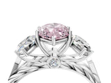 White gold Three-Stone Fancy Pink Marquise Cut Diamond Braided Band Ring with Four-Prong Setting_24