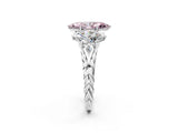 White gold Three-Stone Fancy Pink Marquise Cut Diamond Braided Band Ring with Four-Prong Setting_42