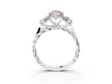 White gold Three-Stone Fancy Pink Marquise Cut Diamond Braided Band Ring with Four-Prong Setting_43