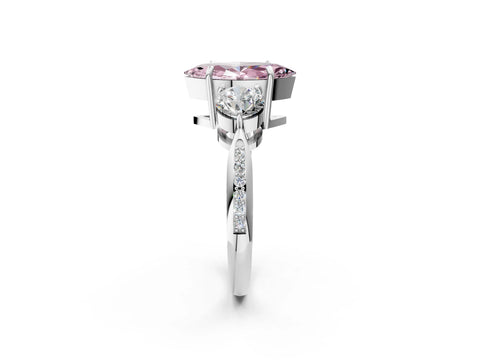 White gold Three-Stone Fancy Pink Marquise Cut Diamond Channel Set Engagement Ring with Prong Setting_15
