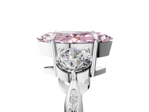 White gold Three-Stone Fancy Pink Marquise Cut Diamond Channel Set Engagement Ring with Prong Setting_18