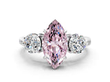 White gold Three-Stone Fancy Pink Marquise Cut Diamond Channel Set Engagement Ring with Prong Setting_24