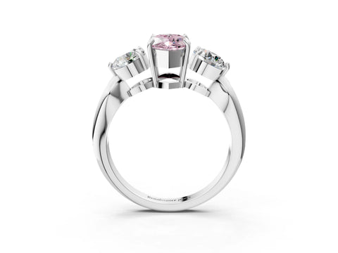 White gold Three-Stone Fancy Pink Marquise Cut Diamond Channel Set Engagement Ring with Prong Setting_27