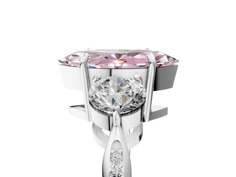 White gold Three-Stone Fancy Pink Marquise Cut Diamond Channel Set Engagement Ring with Prong Setting_29