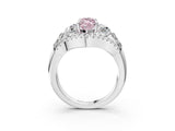 White gold Three-Stone Fancy Pink Marquise Cut Diamond Engagement Ring with Pave Band and Prong Setting_15