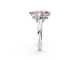 White gold Three-Stone Fancy Pink Marquise Cut Diamond Engagement Ring with Prong Setting_17