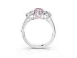 White gold Three-Stone Fancy Pink Marquise Cut Diamond Engagement Ring with Prong Setting_18