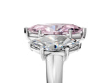 White gold Three-Stone Fancy Pink Marquise Cut Diamond Engagement Ring with Prong Setting_20