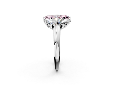 White gold Three-Stone Fancy Pink Marquise  Cut Diamond Ring with Channel-Set Band and Four-Prong Setting_46