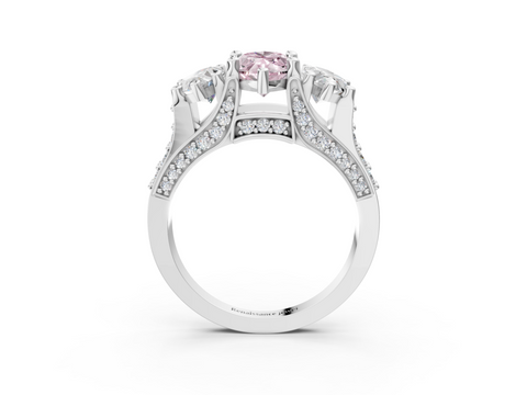 White gold Three-Stone Fancy Pink Marquise  Cut Diamond Ring with Channel-Set Band and Four-Prong Setting_52