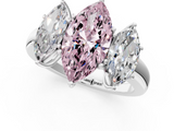 White gold Three-Stone Fancy Pink Marquise  Cut Diamond Ring with Channel-Set Band and Four-Prong Setting_62