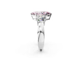 White gold Three-Stone Fancy Pink Marquise Cut Diamond Ring with Round Side Stones, Classic Band, and Four-Prong Setting_38