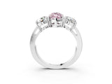 White gold Three-Stone Fancy Pink Marquise Cut Diamond Ring with Round Side Stones, Classic Band, and Four-Prong Setting_39