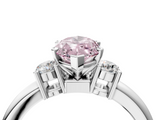 White gold Three-Stone Fancy Pink Marquise  Cut Diamond Solitaire with Prong Setting and Classic Band_41