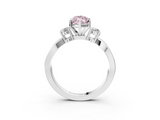 White gold Three-Stone Fancy Pink Marquise  Cut Diamond Twist Band with Prong Setting_52