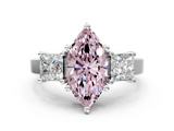 White gold Three-Stone Fancy Pink Marquise  Cut Solitaire Ring with Prong Setting_3
