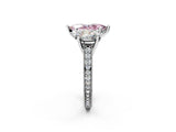 White gold Three-Stone Fancy Pink Marquise  Diamond Milgrain Pave Band with Prong Setting 2