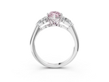 White gold Three-Stone Fancy Pink Marquise  Diamond Ring with Pear Side Stones in Four-Prong Setting_28