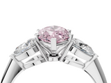 White gold Three-Stone Fancy Pink Marquise  Diamond Ring with Pear Side Stones in Four-Prong Setting_29