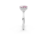 White gold Three-Stone Fancy Pink Oval Cut Brilliant Diamond Solitaire Ring with Tapered Band and Four-Prong Setting_33