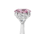 White gold Three-Stone Fancy Pink Oval Cut Brilliant Diamond Solitaire Ring with Tapered Band and Four-Prong Setting_36