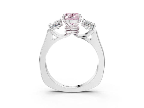 White gold Three-Stone Fancy Pink Oval Cut Brilliant Diamond Trellis Ring with Comfort Fit Band_15