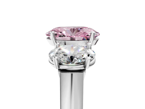 White gold Three-Stone Fancy Pink Oval Cut Brilliant Diamond Trellis Ring with Comfort Fit Band_17