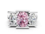 White gold Three Stone Fancy Pink Oval Cut Cut Channel Set Diamond Ring_36