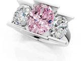 White gold Three Stone Fancy Pink Oval Cut Cut Channel Set Diamond Ring_37