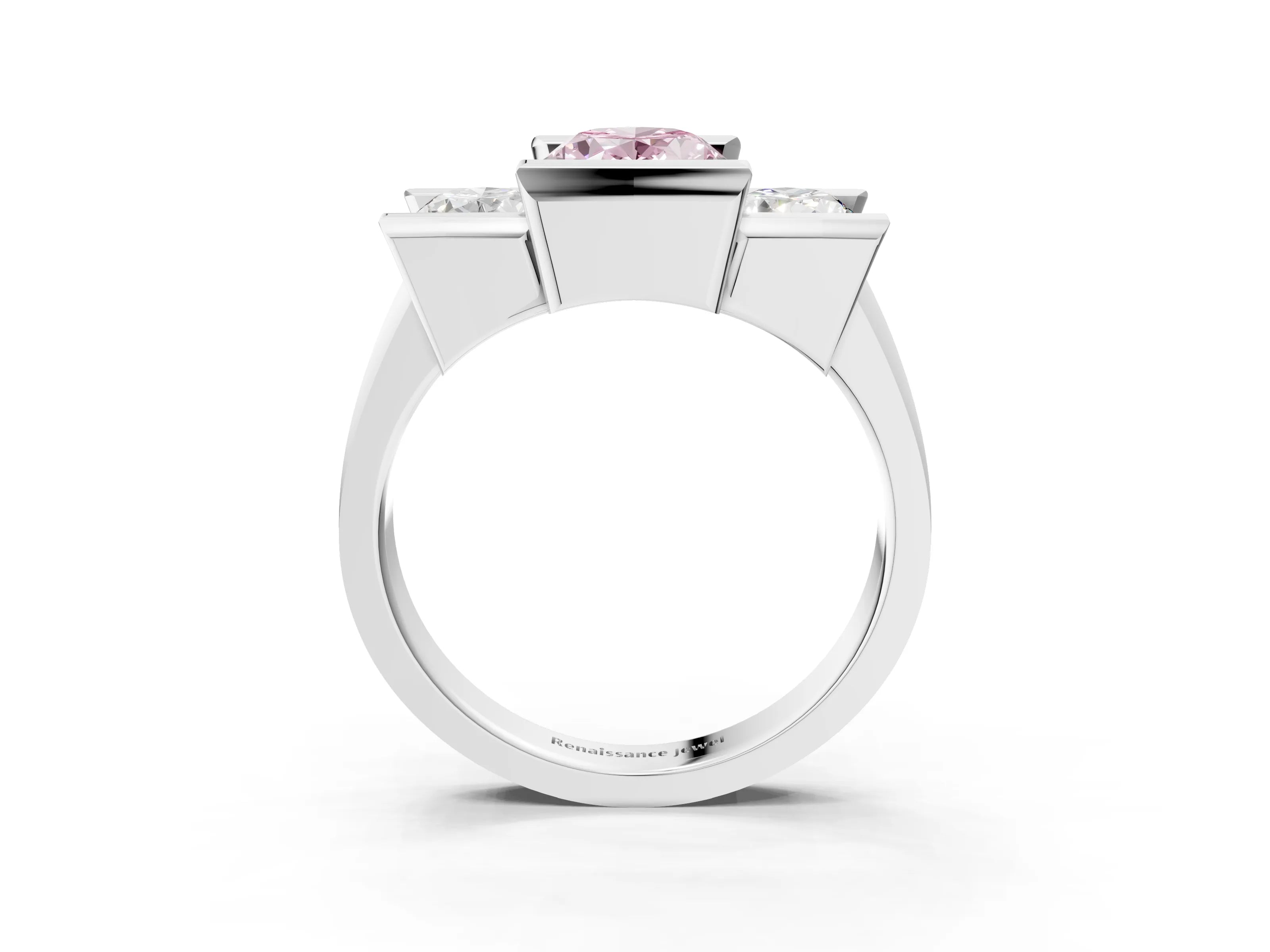 White gold Three Stone Fancy Pink Oval Cut Cut Channel Set Diamond Ring_39