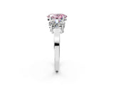 White gold Three-Stone Fancy Pink Oval Cut Cut Diamond Engagement Ring with Flat Band and Four-Prong Setting_14