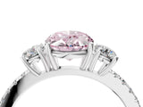 White gold Three-Stone Fancy Pink Oval Cut Cut Diamond Pavé Band with Prong Setting_31