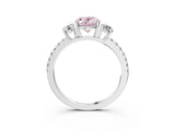 White gold Three-Stone Fancy Pink Oval Cut Cut Diamond Pavé Band with Prong Setting_36