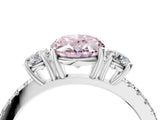 White gold Three-Stone Fancy Pink Oval Cut Cut Diamond Pavé Band with Prong Setting_42