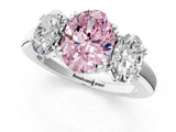 White gold Three-Stone Fancy Pink Oval Cut Cut Diamond Ring with Channel Set Band and Four-Prong Setting_13