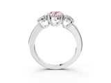 White gold Three-Stone Fancy Pink Oval Cut Cut Diamond Ring with Channel Set Band and Four-Prong Setting_15