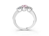 White gold Three-Stone Fancy Pink Oval Cut Cut Diamond Ring with Channel Set Band and Four-Prong Setting_15