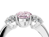 White gold Three-Stone Fancy Pink Oval Cut Cut Diamond Ring with Channel Set Band and Four-Prong Setting_16