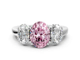 White gold Three-Stone Fancy Pink Oval Cut Cut Diamond Ring with Channel Set Band and Four-Prong Setting_37